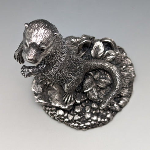 英国 カントリーアーティスト社 カワウソ 純銀張り彫刻 フィギュリン