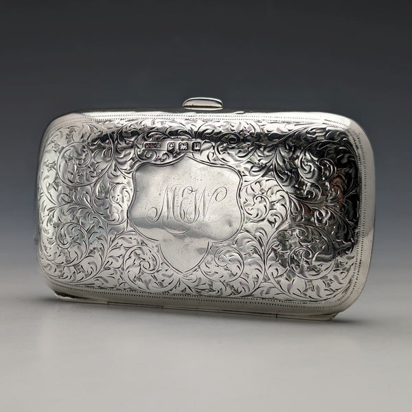 1919 British Antique Sterling Silver Coin Purse 69g William Hair Haseler