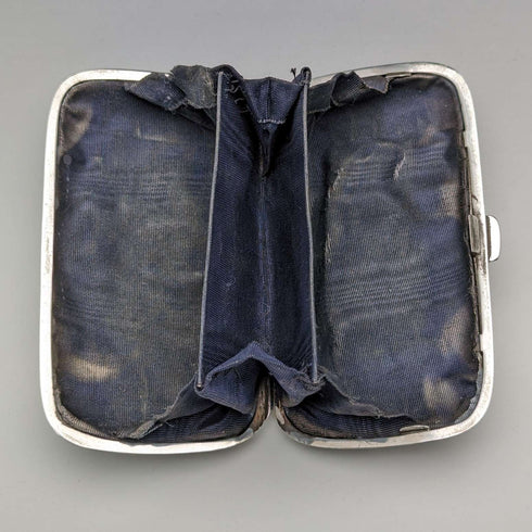 1919 British Antique Sterling Silver Coin Purse, 69g, William Hair Haseler
