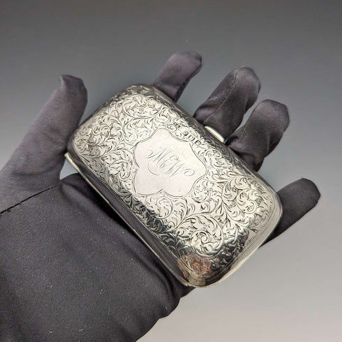 1919 British Antique Sterling Silver Coin Purse, 69g, William Hair Haseler