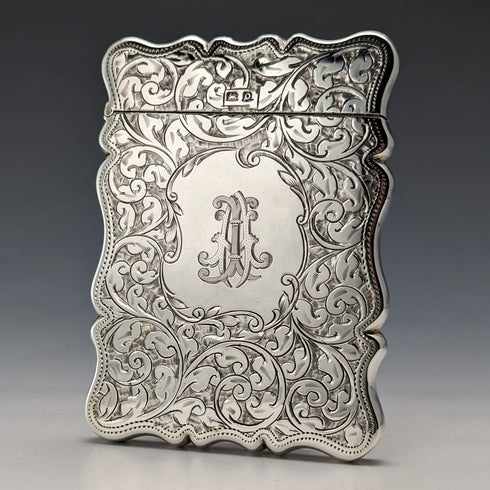 【お取り置き中】1913年 英国アンティーク 純銀製 小型カードケース 59g G Loveridge