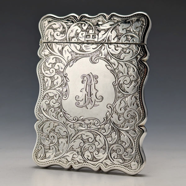 【お取り置き中】1913年 英国アンティーク 純銀製 小型カードケース 59g G Loveridge