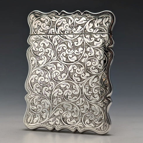 【お取り置き中】1913年 英国アンティーク 純銀製 小型カードケース 59g G Loveridge