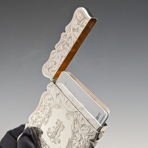 【お取り置き中】1913年 英国アンティーク 純銀製 小型カードケース 59g G Loveridge