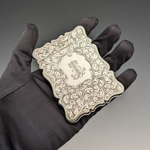 【お取り置き中】1913年 英国アンティーク 純銀製 小型カードケース 59g G Loveridge