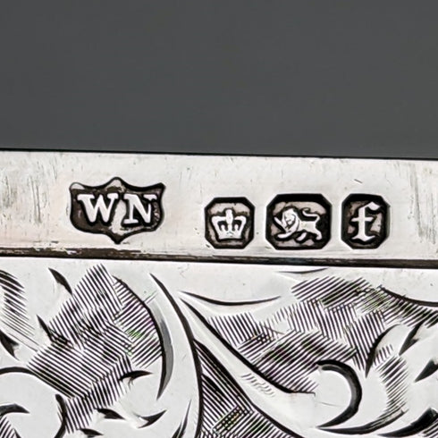 1898 British Antique Sterling Silver Card Case 62g William Neale