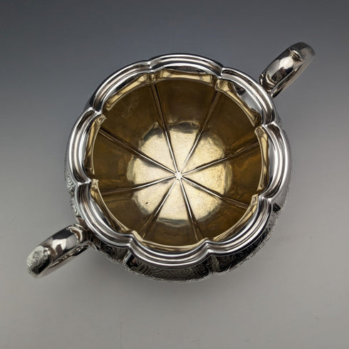 1840 British Antique Sterling Silver Sugar Bowl 390g Barnard Family