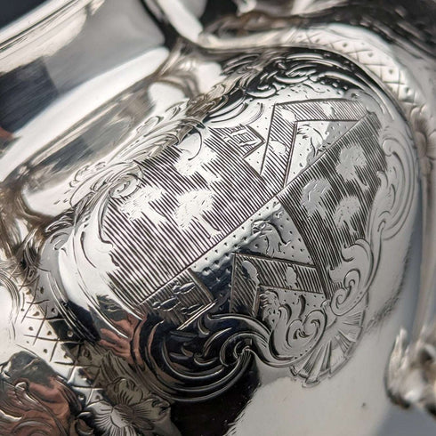 1840 British Antique Sterling Silver Sugar Bowl 390g Barnard Family