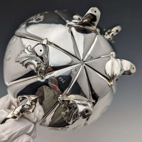 1840 British Antique Sterling Silver Sugar Bowl 390g Barnard Family