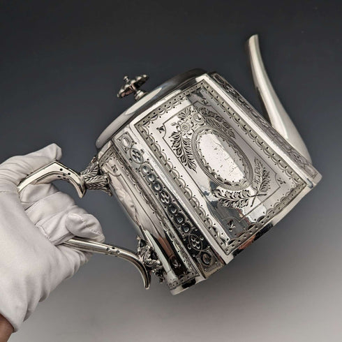 Circa 1885 British antique silver plated teapot Walker & Hal