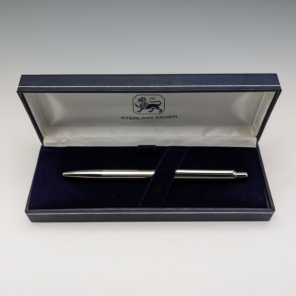 British Harrison Brothers & Howson Sterling Silver Ballpoint Pen with Case