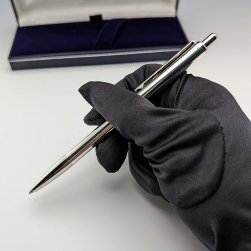 British Harrison Brothers & Howson Sterling Silver Ballpoint Pen with Case