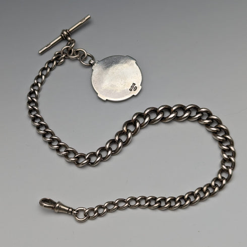 約 1923 年英國古董純銀阿爾伯特鏈 56 克獎章扣