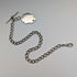 Circa 1884 British Antique Sterling Silver Albert Chain 37g Emblem Fob