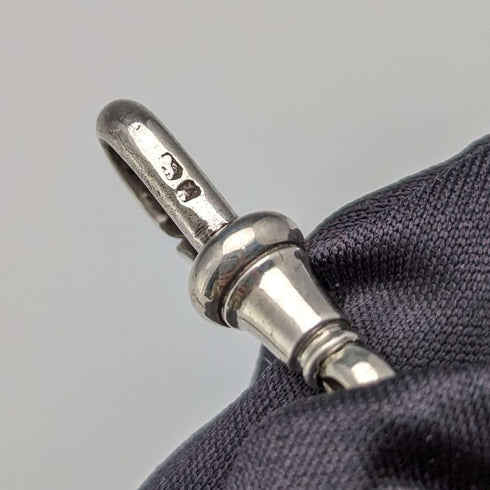 Circa 1884 British Antique Sterling Silver Albert Chain 37g Emblem Fob