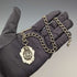 Circa 1884 British Antique Sterling Silver Albert Chain 37g Emblem Fob