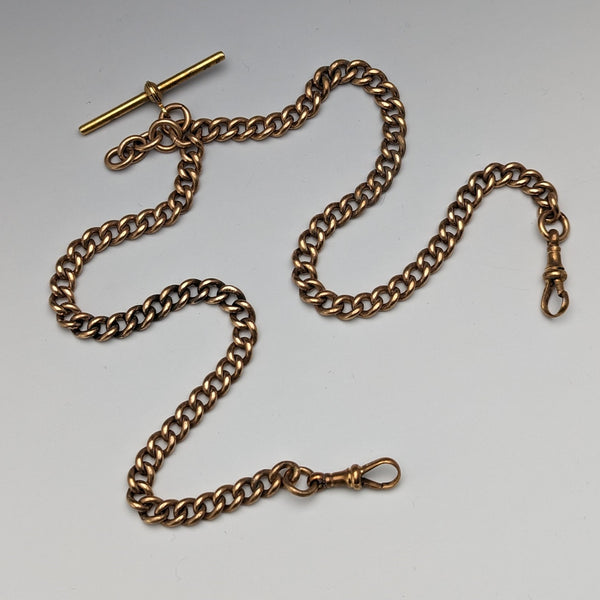 British antique rolled gold double Albert chain without fob