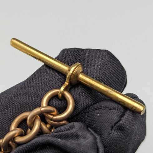 英國古董滾金雙阿爾伯特鏈,無鑰匙扣