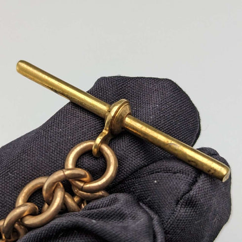 British antique rolled gold double Albert chain without fob