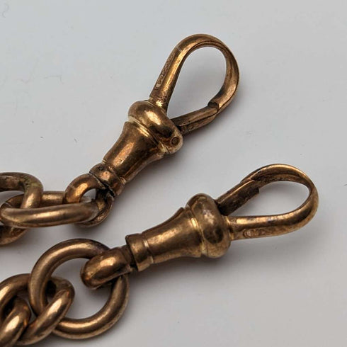 British antique rolled gold double Albert chain without fob