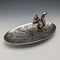 British Vintage Silver Plated Squirrel Decoration Oval Dish Seba