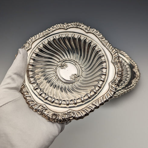 英國復古鍍銀碗碟一對