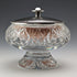 1929 British Vintage Cut Glass Powder Jar with Mirror Sterling Silver Lid Harrison & Hipwood