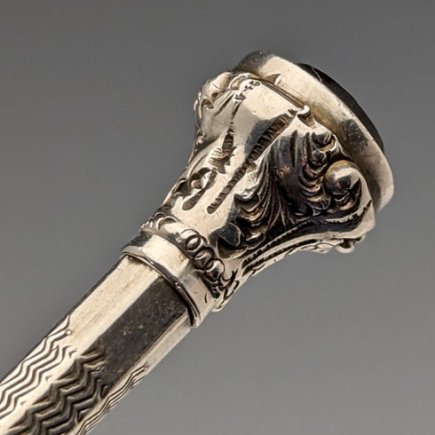 英国アンティーク シャープペンシル レッドガラス装飾 伸縮式81-98mm