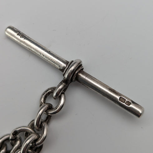 1902年頃 英国アンティーク 純銀製アルバートチェーン 54g