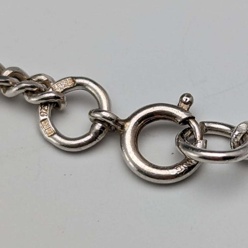 1897 British Antique Sterling Silver & Natural Stone Rotating Fob Sterling Silver Necklace