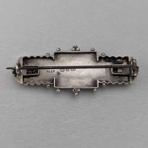 1895年 英国アンティーク 純銀製 フラワーデザイン ブローチ Adie & Lovekin