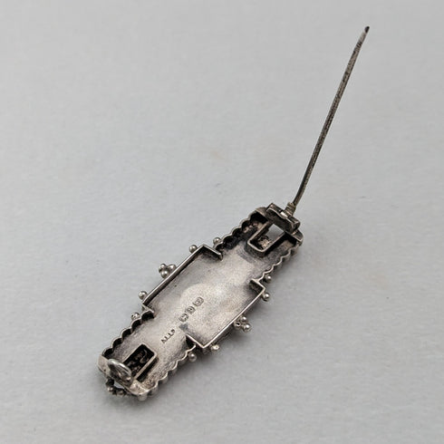 1895年 英国アンティーク 純銀製 フラワーデザイン ブローチ Adie & Lovekin