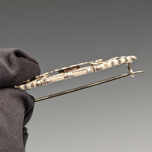 1895年 英国アンティーク 純銀製 フラワーデザイン ブローチ Adie & Lovekin