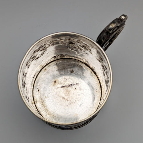 Circa 1870 British Antique Silver Plated Mug Cooper Brothers