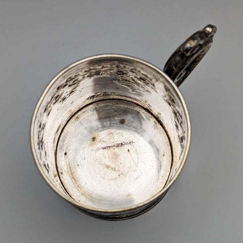 Circa 1870 British Antique Silver Plated Mug Cooper Brothers