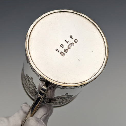 Circa 1870 British Antique Silver Plated Mug Cooper Brothers