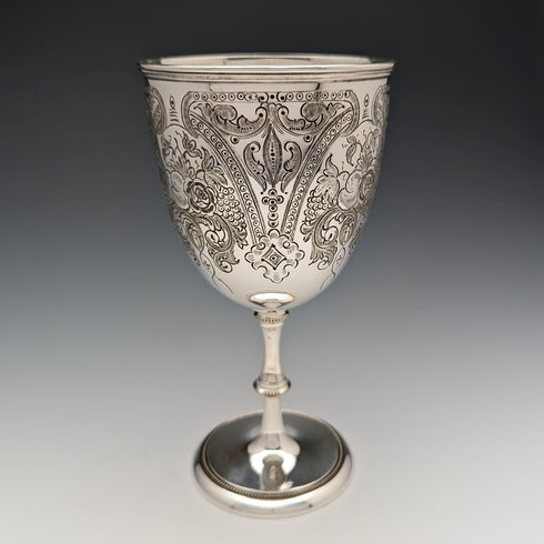 Circa 1890 British Antique Silver Plated Goblet Walker and Hall