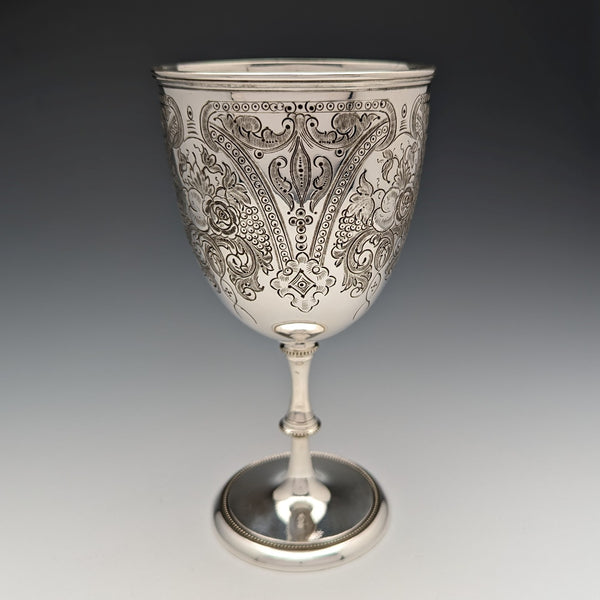 Circa 1890 British Antique Silver Plated Goblet Walker and Hall