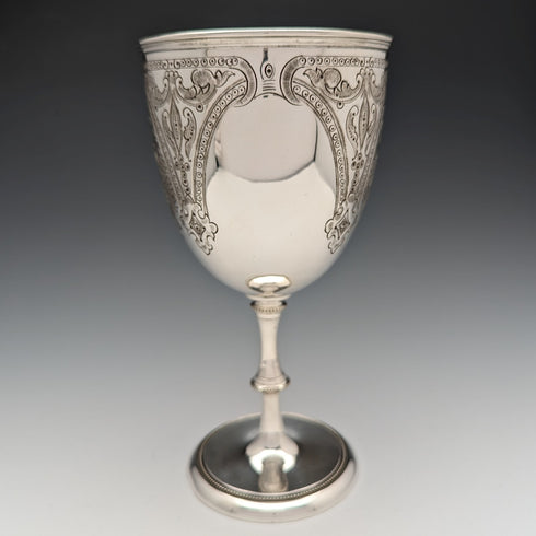 Circa 1890 British Antique Silver Plated Goblet Walker and Hall