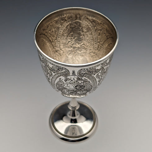 Circa 1890 British Antique Silver Plated Goblet Walker and Hall