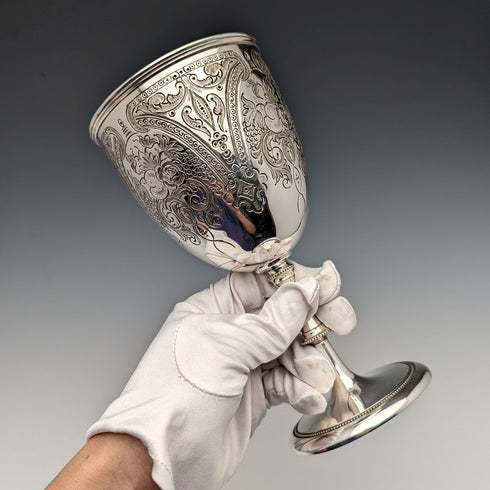 Circa 1890 British Antique Silver Plated Goblet Walker and Hall