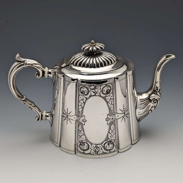 Around 1900 British antique silver plate teapot George Wish
