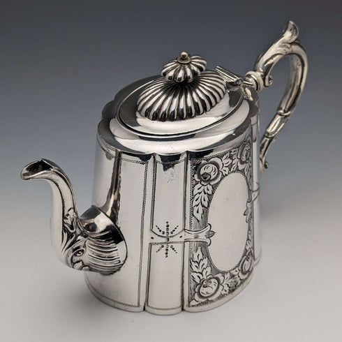 Around 1900 British antique silver plate teapot George Wish