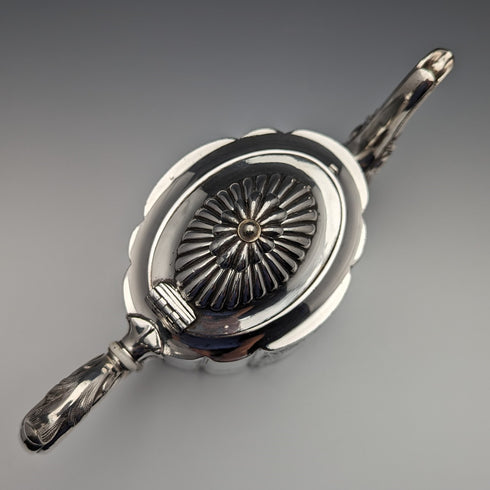 1900年左右英國古董銀盤茶壺George Wish