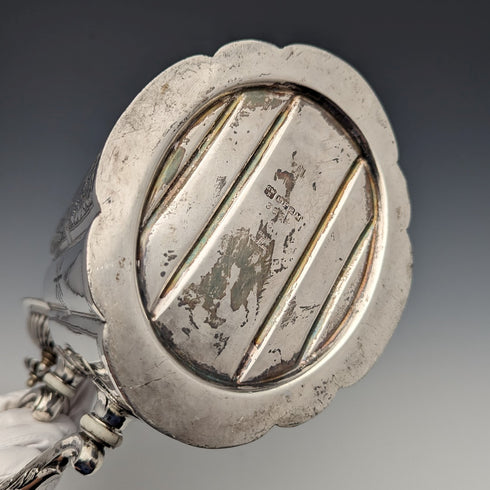 1900年左右英國古董銀盤茶壺George Wish