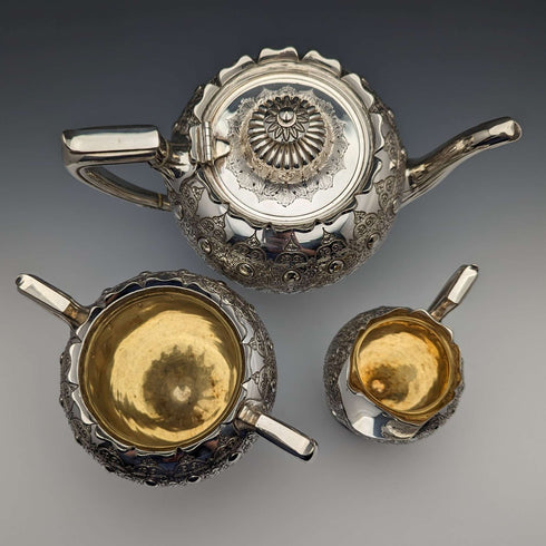 British Antique Victorian Silver Plated Tea Set