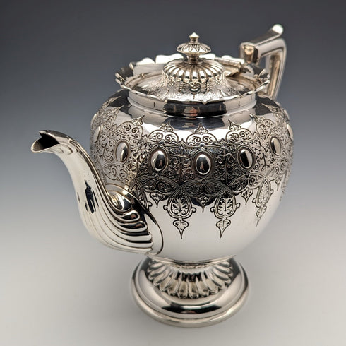 英国アンティーク ビクトリアン シルバープレート製 ティーセット