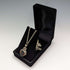 1897 British Antique Sterling Silver & Natural Stone Rotating Fob Sterling Silver Necklace