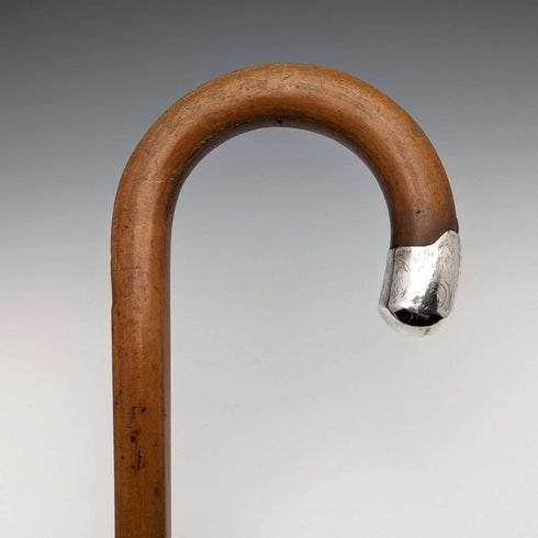 1922 年英國古董男士手杖,彎柄,棕褐色軸,86 厘米