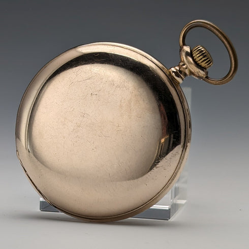 約 1923 年古董浪琴錶懷錶鍍金獵人錶殼 Cal18.50 工作狀況良好